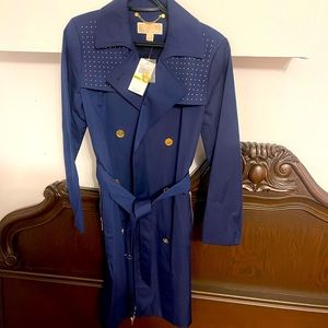 Michael kors navy blue rain coat